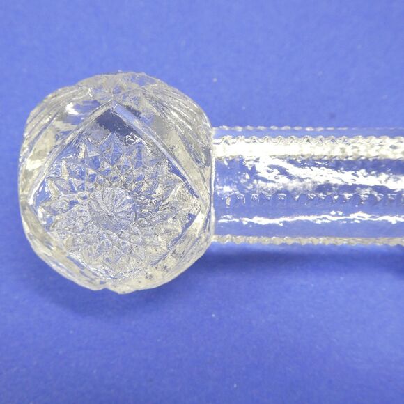 Knife Rest Clear Pressed Glass Antique Victorian Barbell - Picture 4 of 9